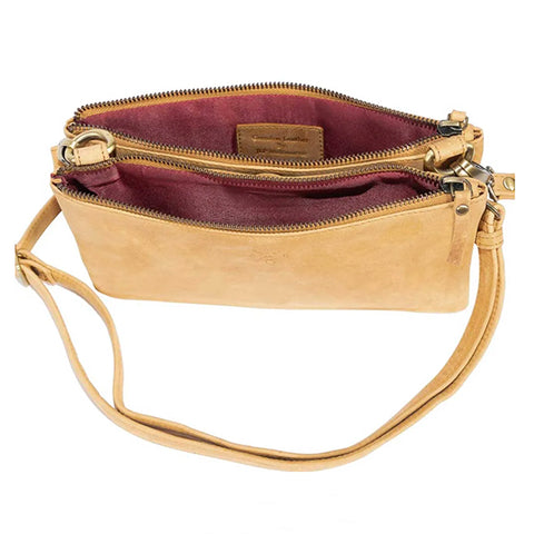 Duggie Leather Clutch by JLP Melbourne front on view
