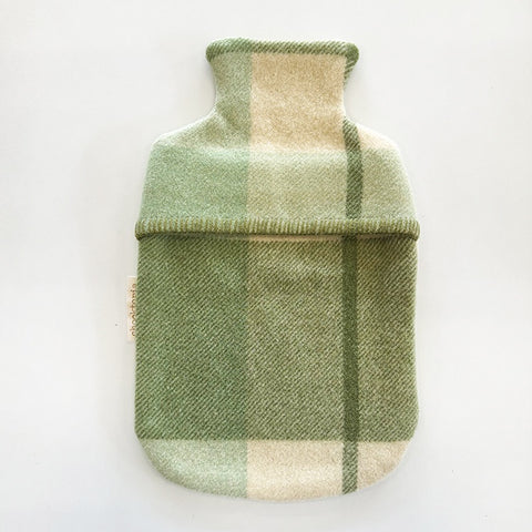Chooktopia Wool Hot Water Bottle Cover - Pastel Green Check