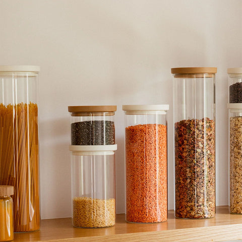 Seed & Sprout Wategos Glass Pantry Jars 2pk | Praline 450ml
