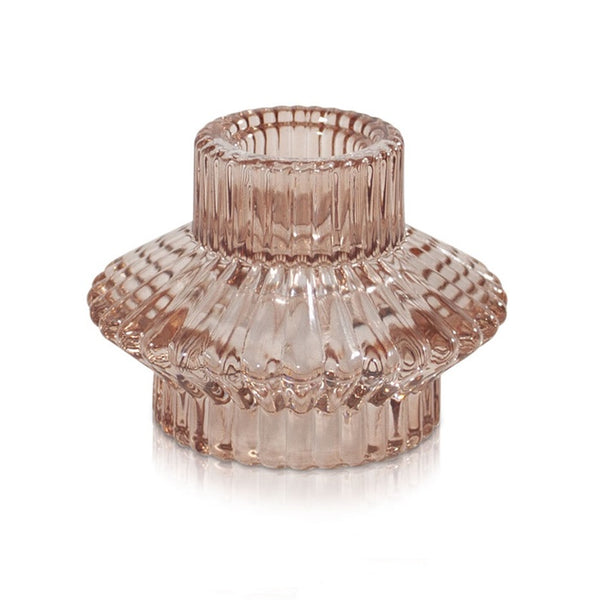 Aida Vintage Glass Candle Holder Champagne