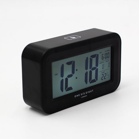 Rielly Digital Rectangle Alarm Clock Black