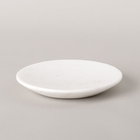 White Marble Soap Dish Round 12cm