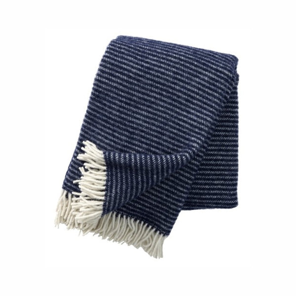 Klippan Lambswool Throw Ralph Navy The Panton Store