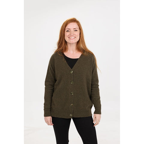 Native World Relaxed Cardigan in Fern