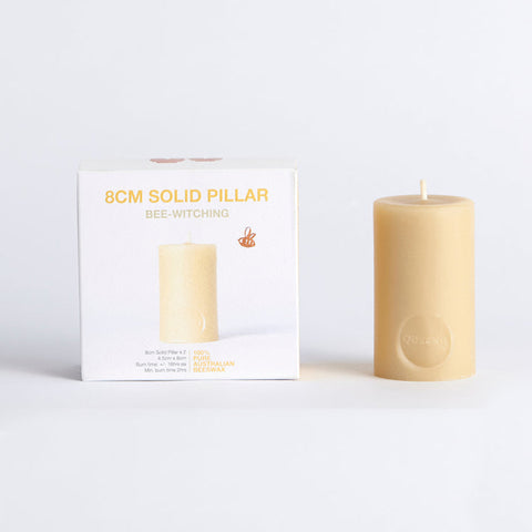 Queen B Solid Pillar Candle 8cm Pack of 2