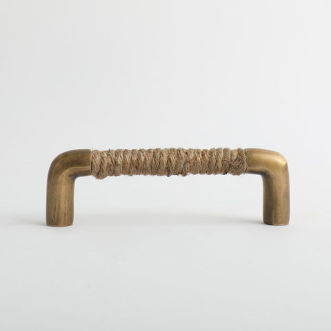 Rope Handle in Jute with Acid Washed Brass by Hepburn Hardware