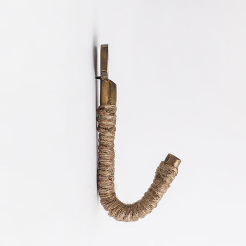 Rope Hook Jute with Acid Washed Brass