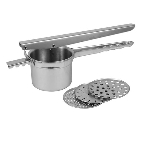 Avanti Stainless Steel Potato Ricer w  Interchangeable Discs on a white background