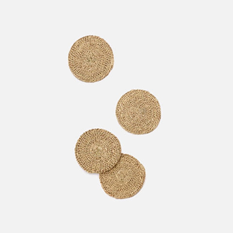 Citta Woven Coaster 10cm | Natural | Set of 4