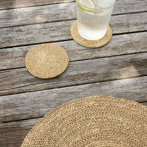 Citta Woven Coaster 10cm | Natural | Set of 4