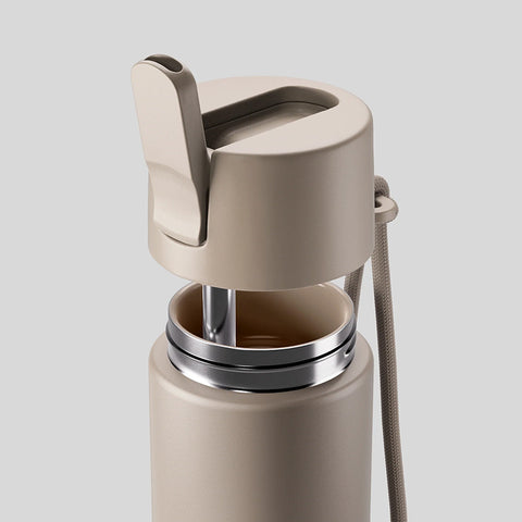 Fressko Move Flip Sip Drink Bottle | Ceramic | 660ml | Oat