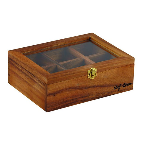 Leaf & Bean Acacia Wood Tea Box