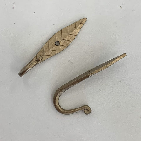 Brass Leaf Hook 7cm