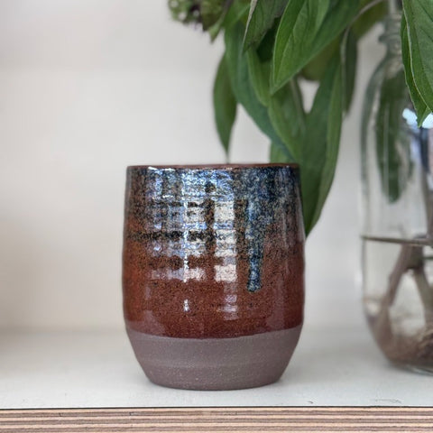Shelley Panton Hand-Thrown Espresso Cup | Midnight/Rust