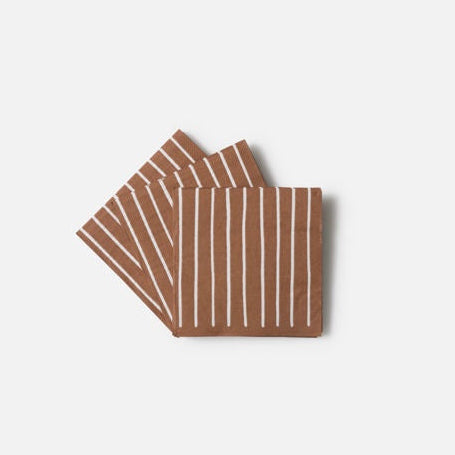 Citta Brick/White Stripe Paper Napkin