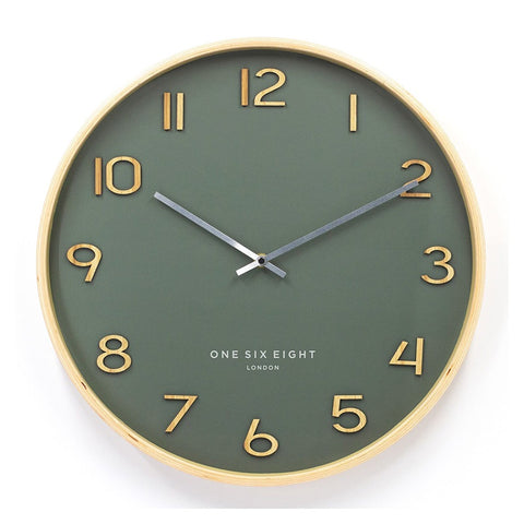 Wallace Silent Wall Clock 53cm - Olive Green
