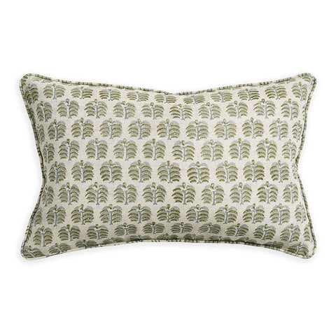 Hera Celadon Moss Linen Cushion by Walter G