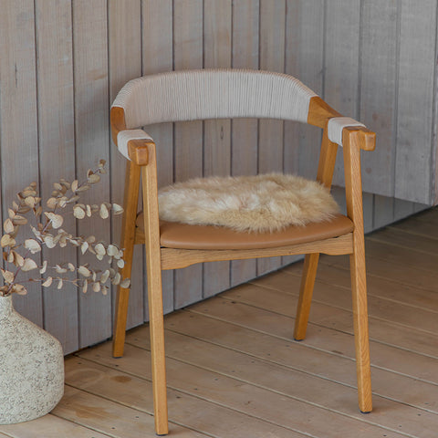 Australian Long Wool Sheepskin Round 37cm Frappe