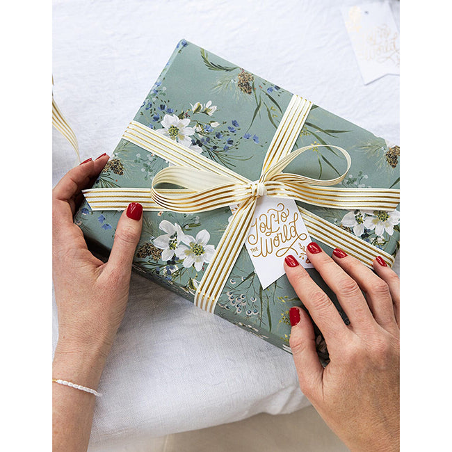 Bespoke Letterpress Christmas Gift Tags "Joy to the World" (Flag) 6 Pack