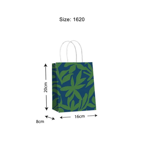 Blueberry/Kiwi Tropical Print Twisted Handle Bags