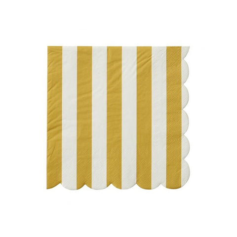 Carnival Paper Napkins 20pk Mustard Stripe