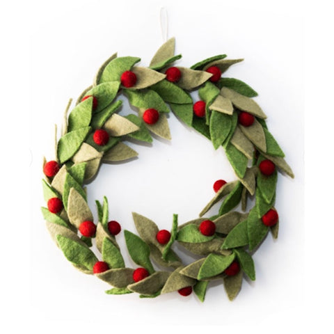 Charity Felt Wreath  - Leaves & Berries