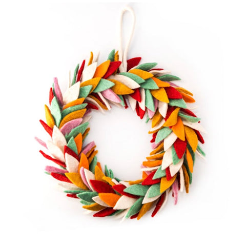 Charity Felt Wreath Coloured Leaves