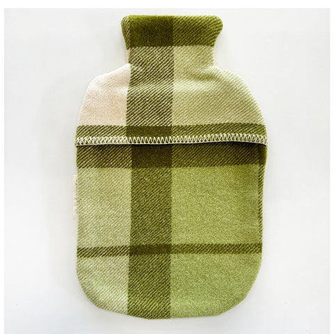 Chooktopia Wool Hot Water Bottle Cover - Apple Green Check