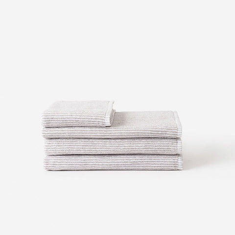 Citta Cotton Bath Towels Grey/White Thin Stripe