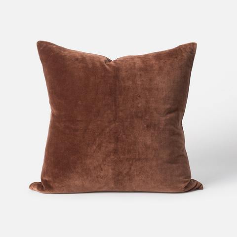 Citta Cotton Velvet Cushion 55cm x 55cm | Brick