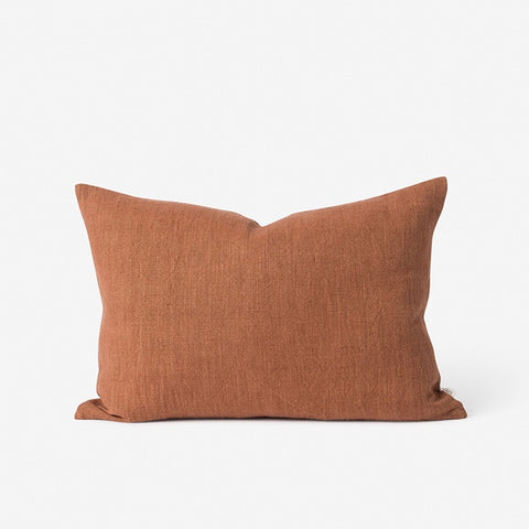 Linen & Cotton Cushion in Brick by Citta