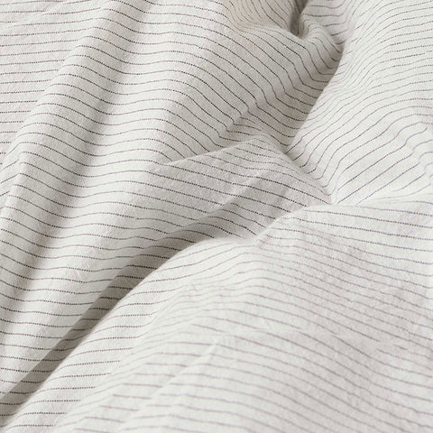 Pinstripe Organic Cotton Duvet Cover in White & Charcoal by Citta