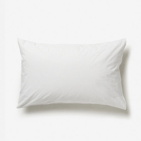 Citta Pinstripe Organic Cotton Pillowcase Pair White/Grey