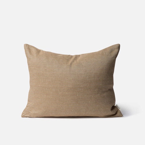 Citta Reversible Pinstripe Cushion 50cm x40cm | Bronze + Coconut