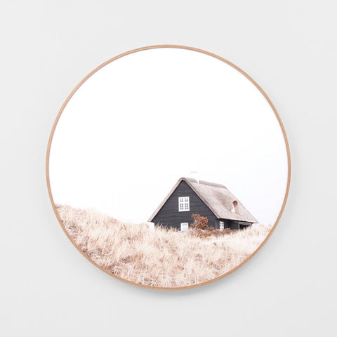Coastal Hideaway Framed Canvas Circle 80cm - In Stock