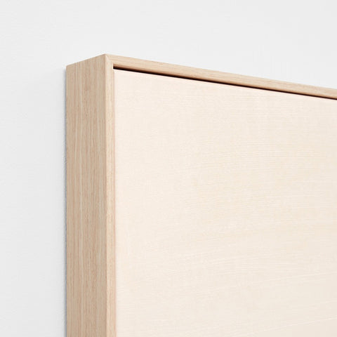 Abstract painting with earthy tones on a light gray background