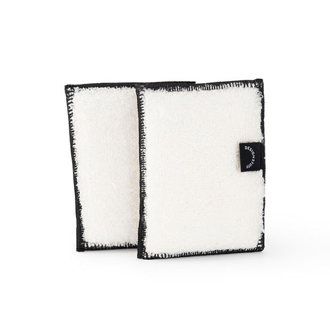 DESIGNSTUFF Bamboo Fibre & Cellulose Sponge (Set of 2) Black