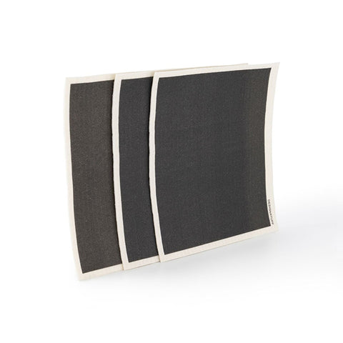 DESIGNSTUFF Compostable Eco Dishcloth Pack of 3 | Black