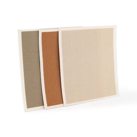 DESIGNSTUFF Compostable Eco Dishcloth Pack of 3 | Sand/Cinnamon/Khaki