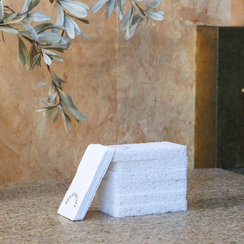 DESIGNSTUFF Compressed Cellulose Sponge (Set of 6) White