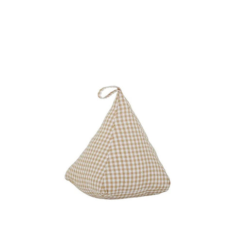 Gingham Triangle Door Stop in Beige by Coast to Coast