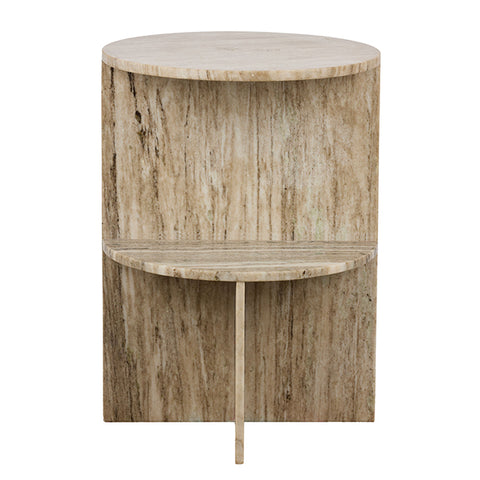 front view Binx Marble Side Table by Grand Designs