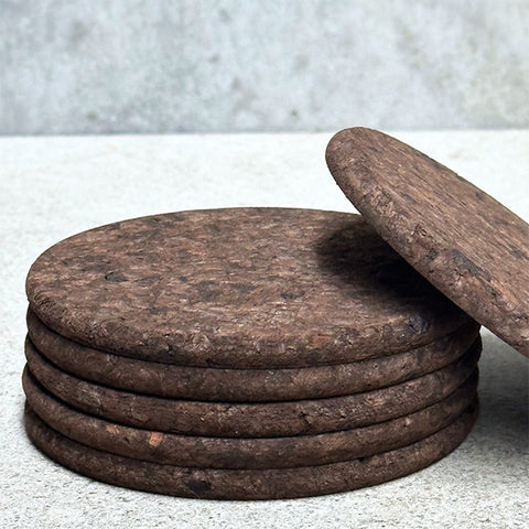 Dark Round Cork Coaster
