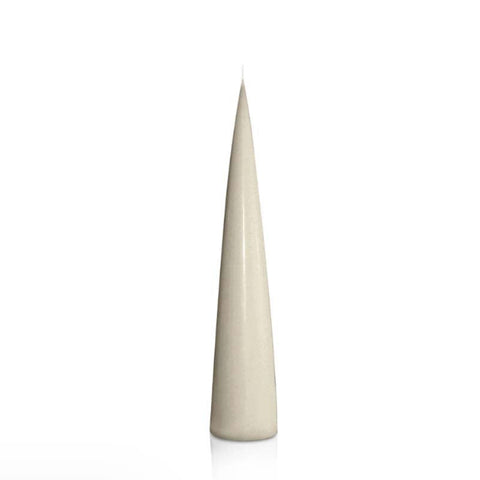 Pink cone-shaped candle on a white background