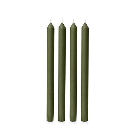 Hueseeka Dinner Candle 30cm | Pack of 4 | Olive