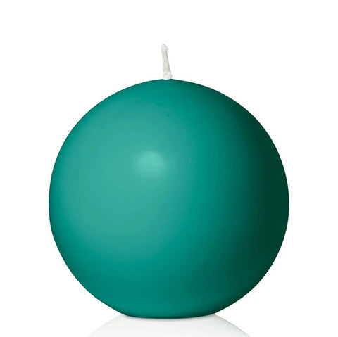 stone white Hueseeka Sphere Candle on white background