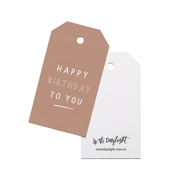 In The Daylight Gift Tags Pack of 5 Happy Birthday To You in Blush