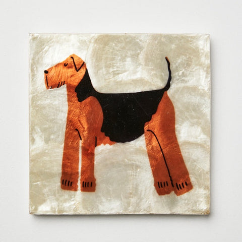 Jones & Co Airedale Terrier Pup Wall Tile