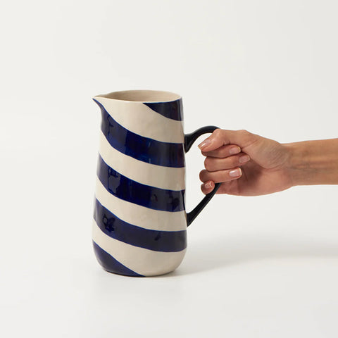 Jones & Co Cabana Stripe Jug - Blue