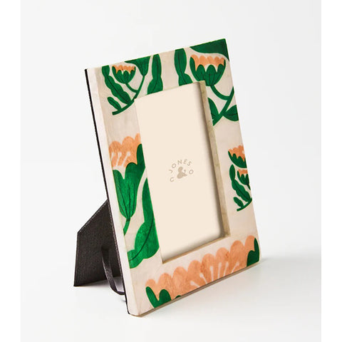 Floral patterned picture frame on a white background